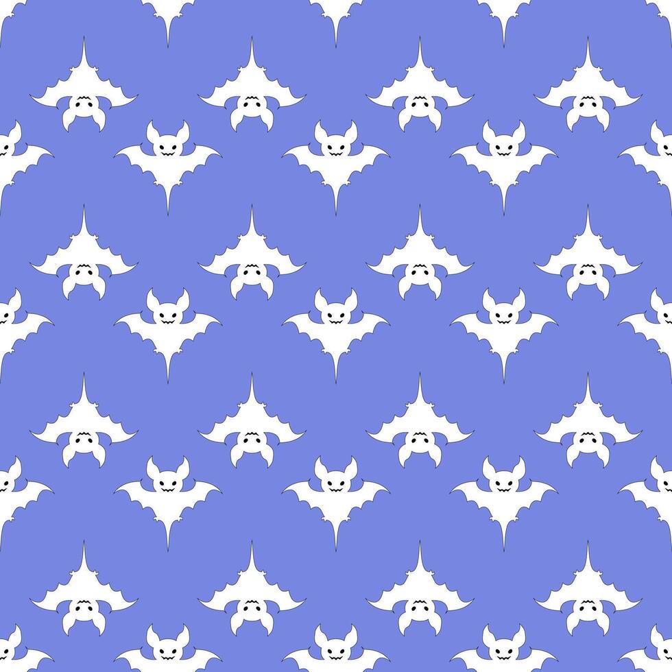 Seamless pattern with bats on a purple background. Halloween Pattern vector