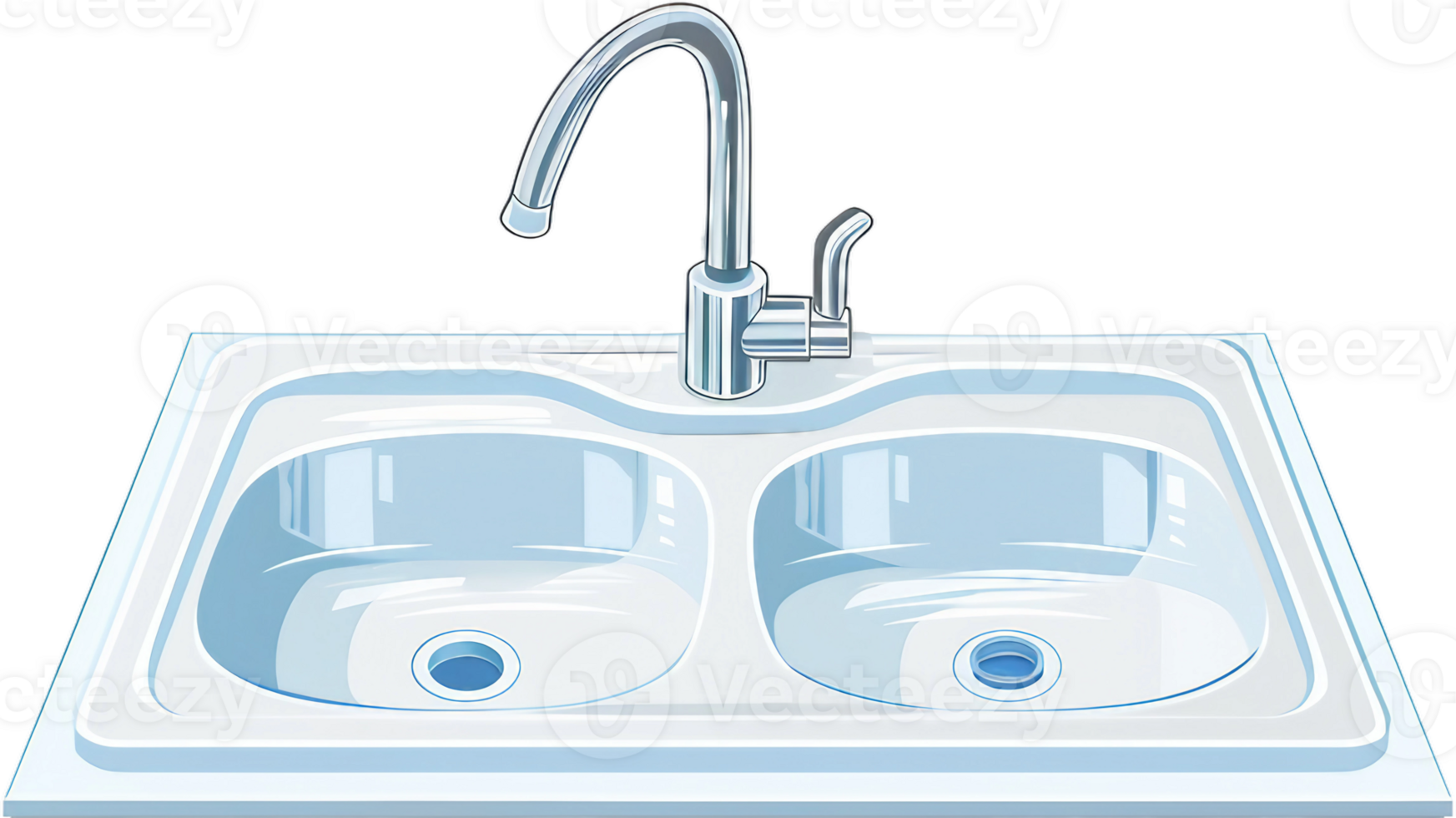 a sink with two faucets on it png