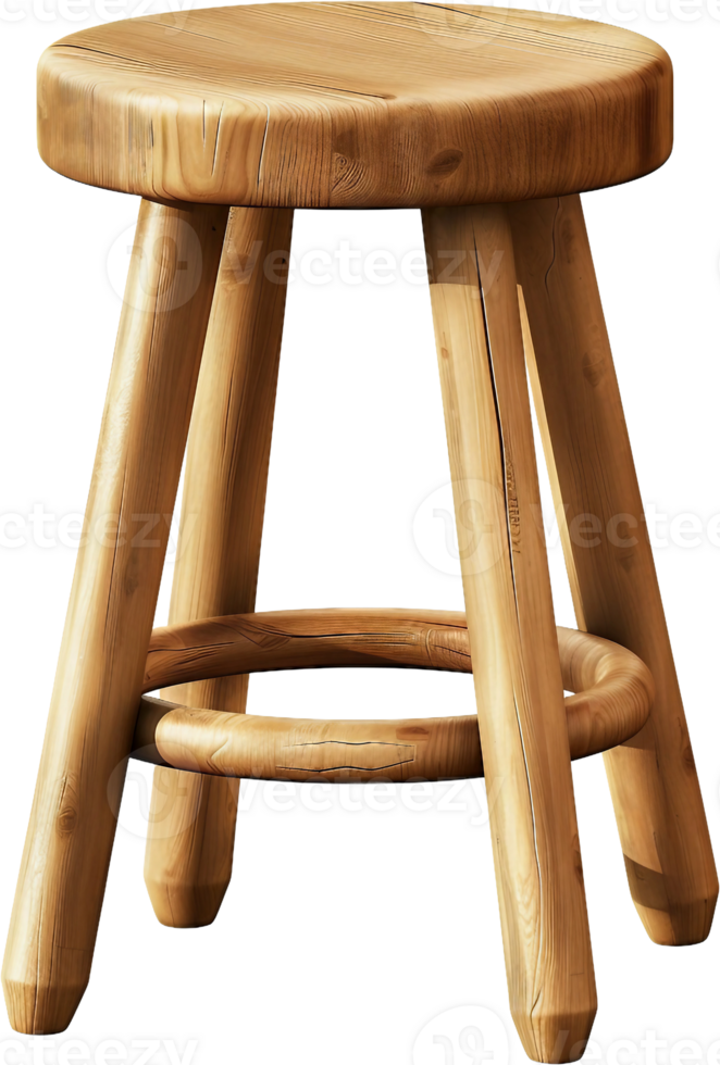 a stool with a wooden seat and legs png