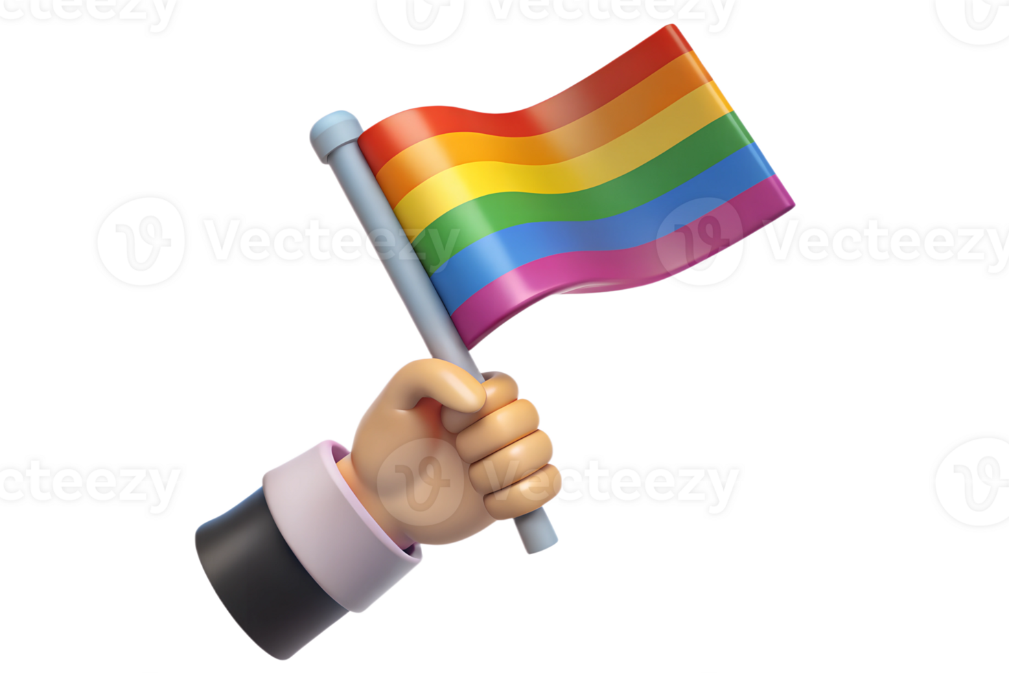 Person holds bisexual flag in hand. 3d illustration. Pride day concept png