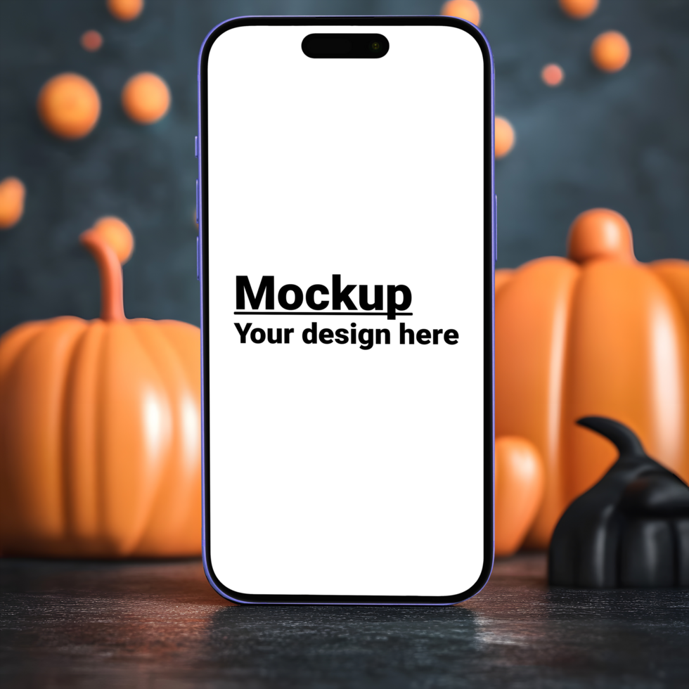 Halloween pumpkins mockup psd