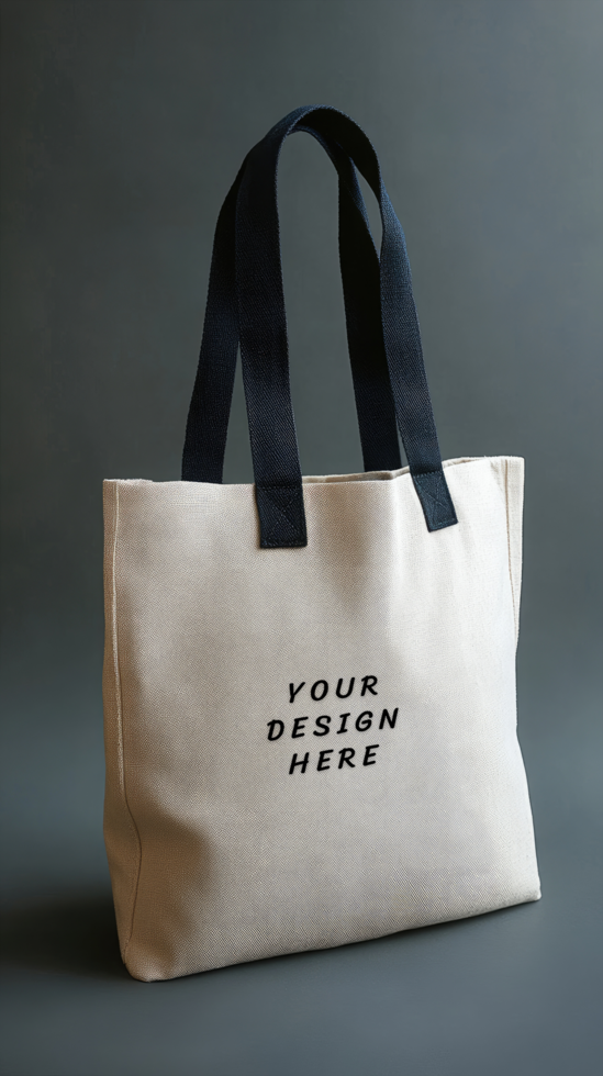 Canvas tote bag mockup on dark background psd