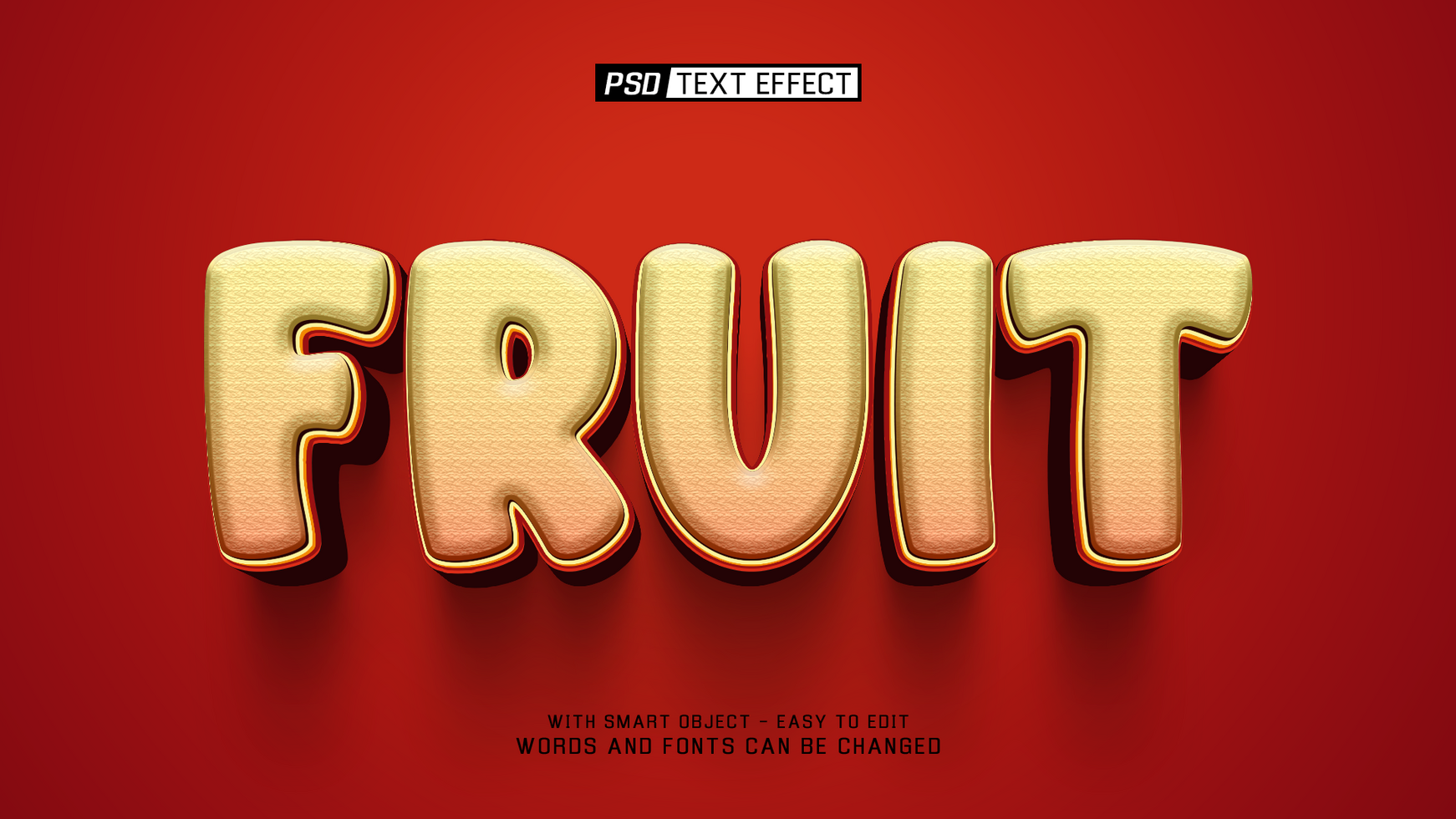 fruit 3d text effect psd