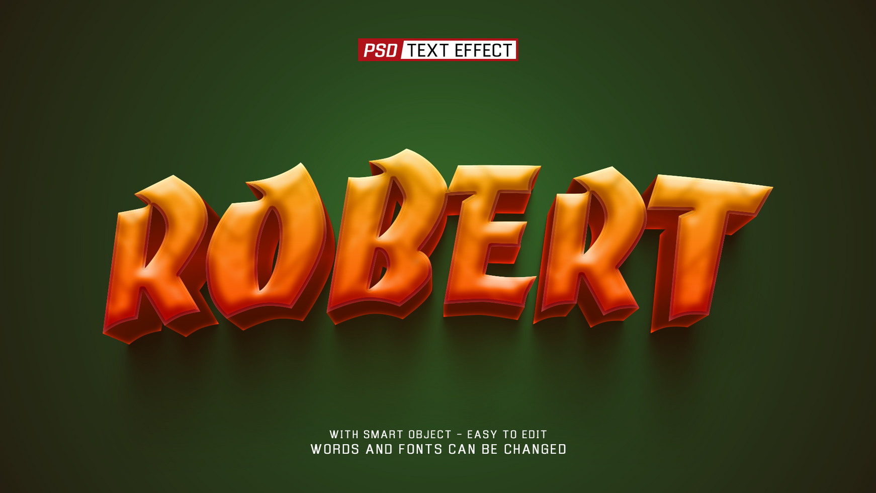 robert 3d text effect psd
