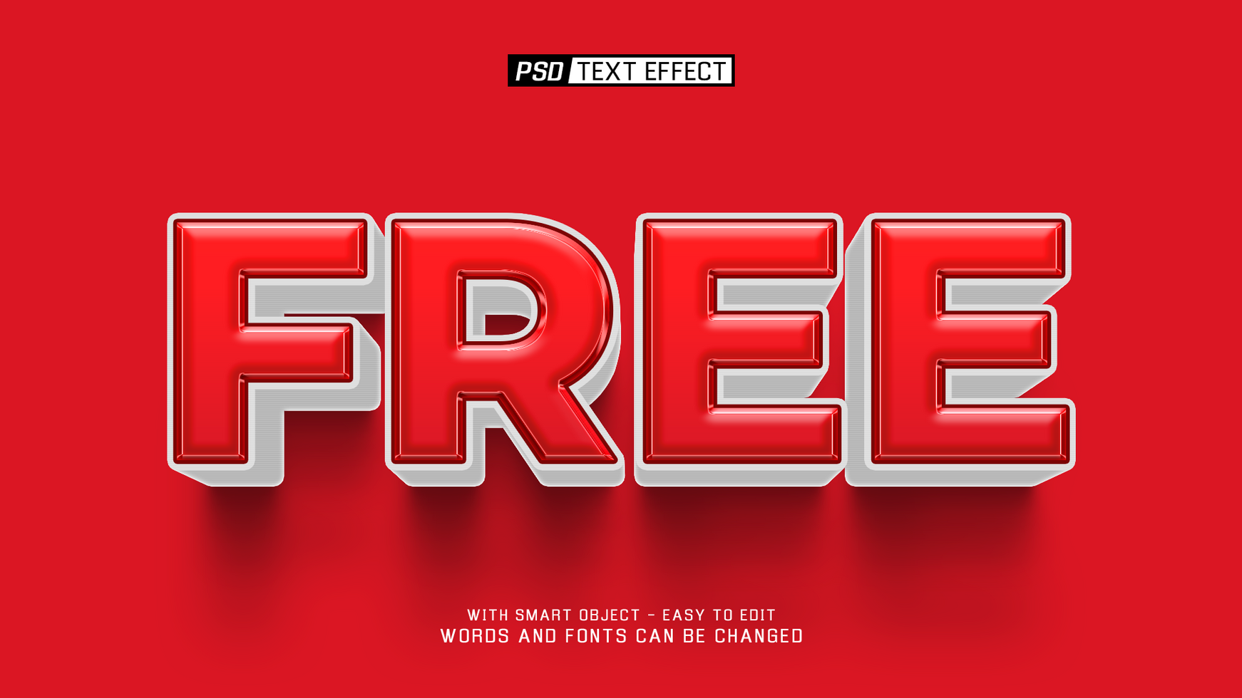 free 3d text effect psd