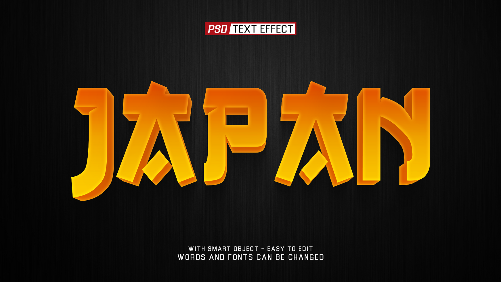 japan 3d text effect psd