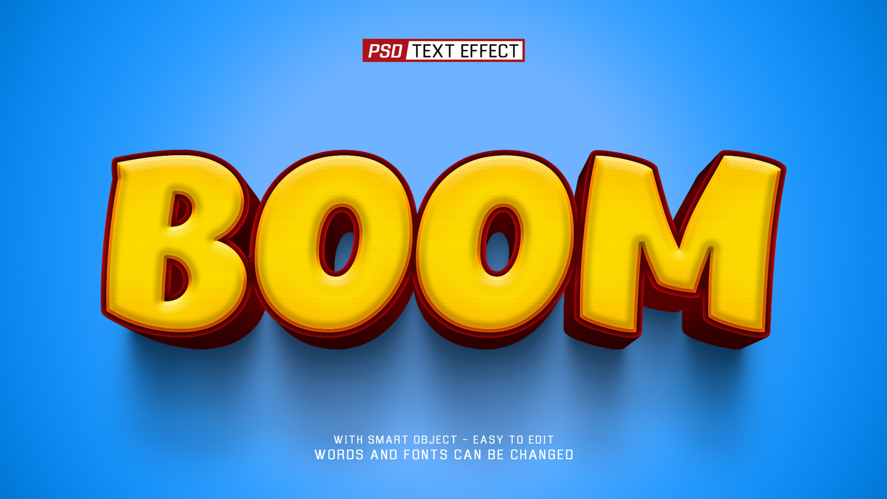 boom 3d text effect psd