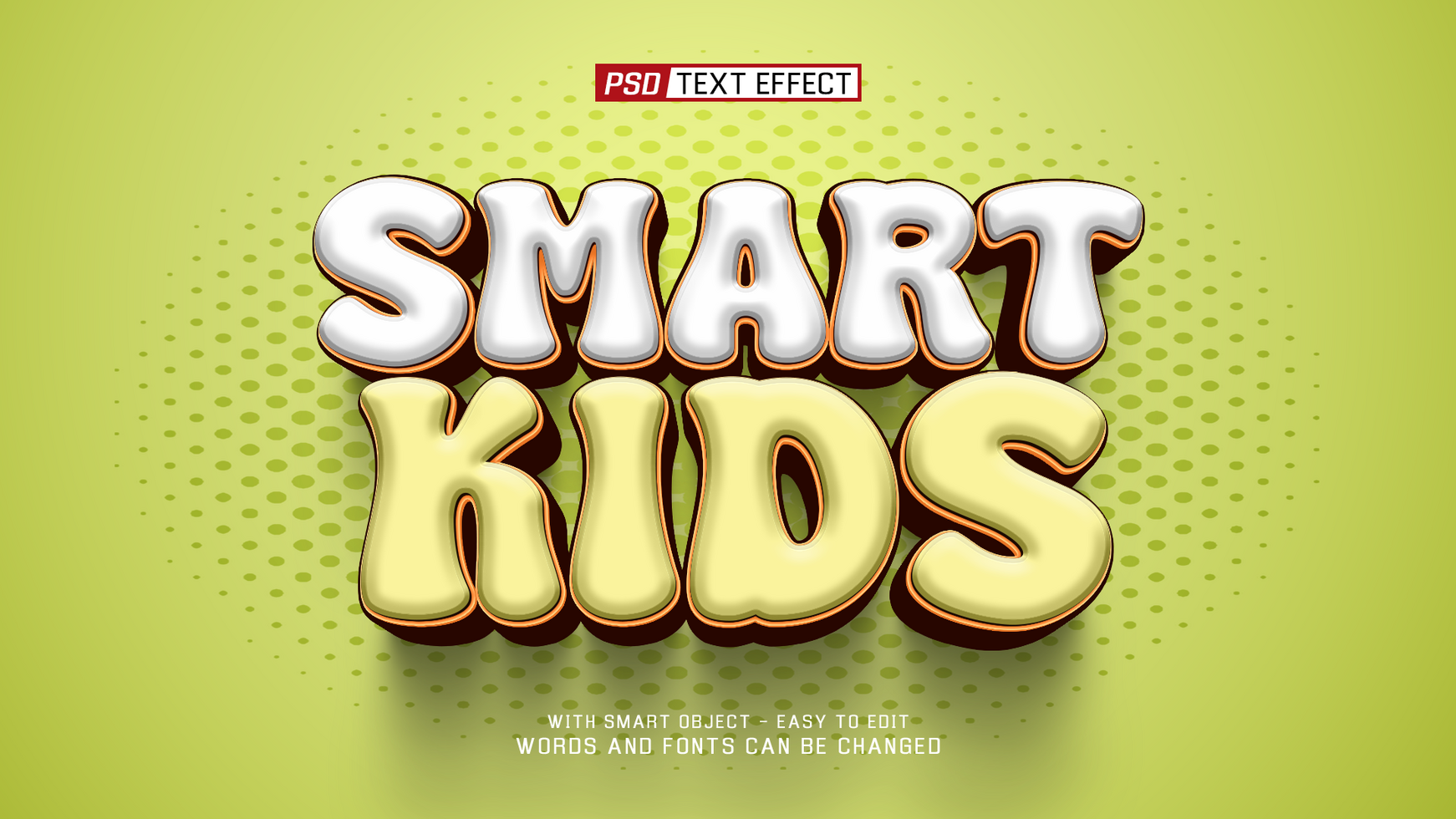 smart kids 3d text effect psd