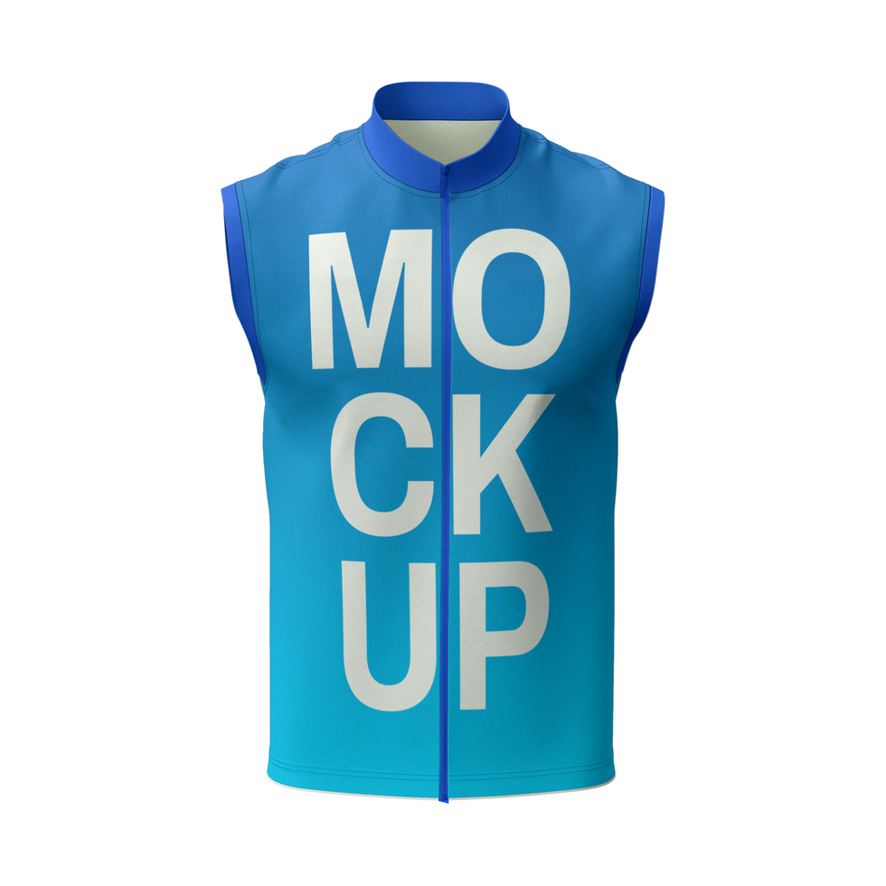 turtle neck sleeveless vest full zip jersey tshirt mockup front view psd