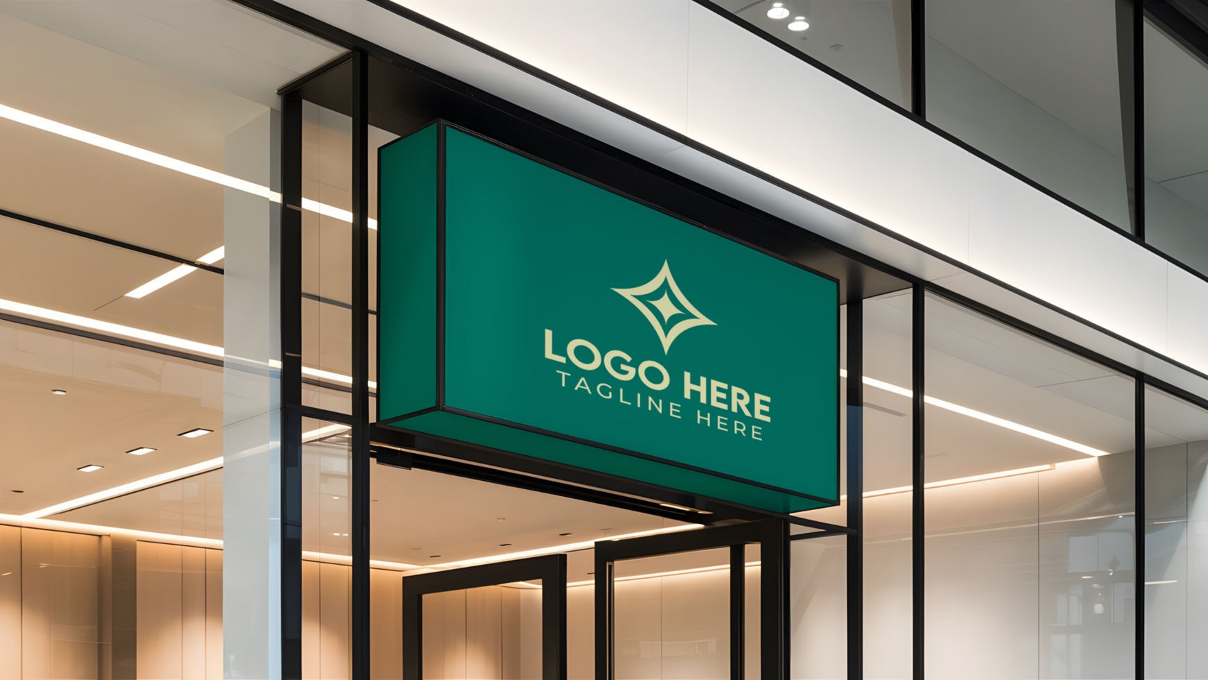 Store Front Branding Sign Board Mockup psd