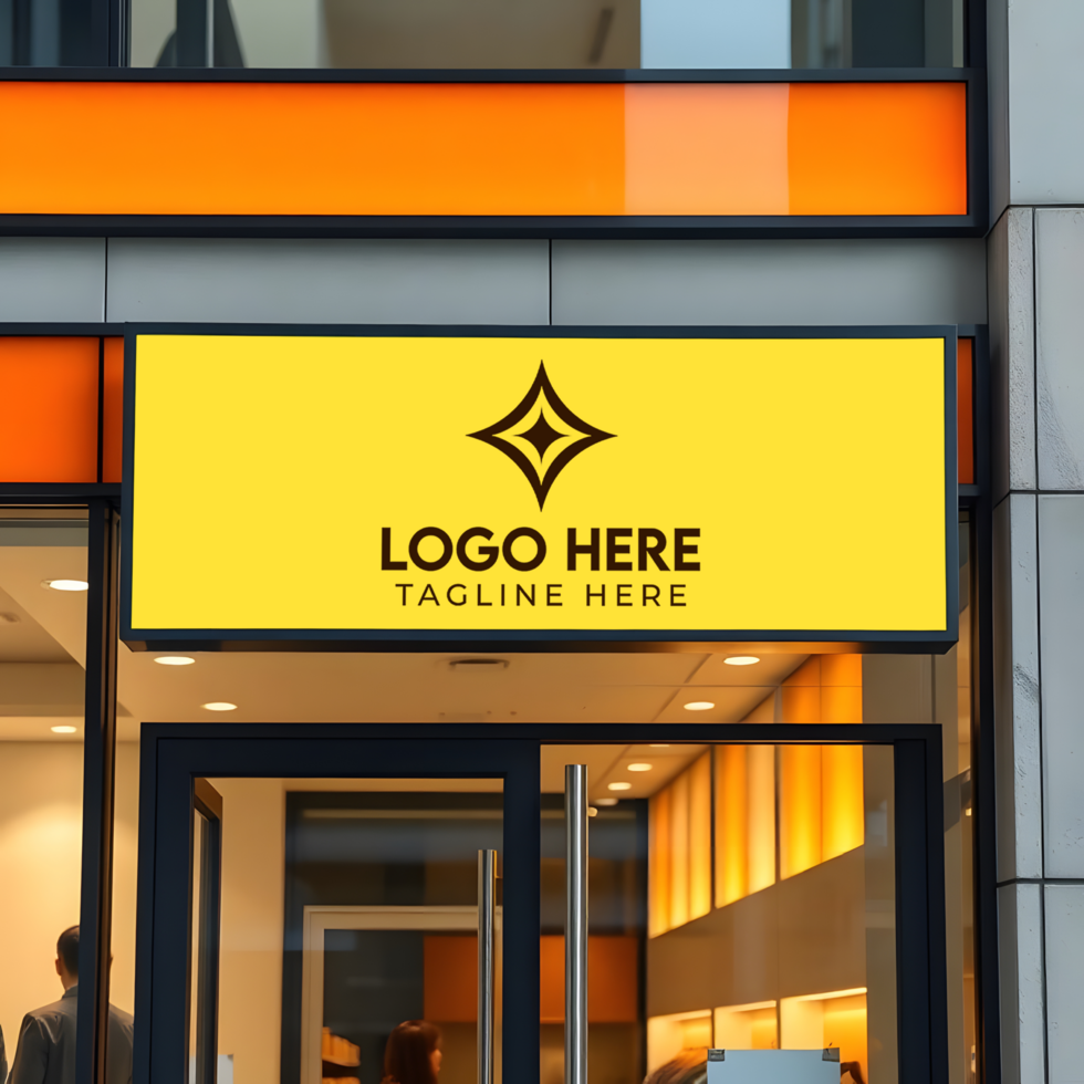 Outdoor Store Front Logo Signage Mockup psd