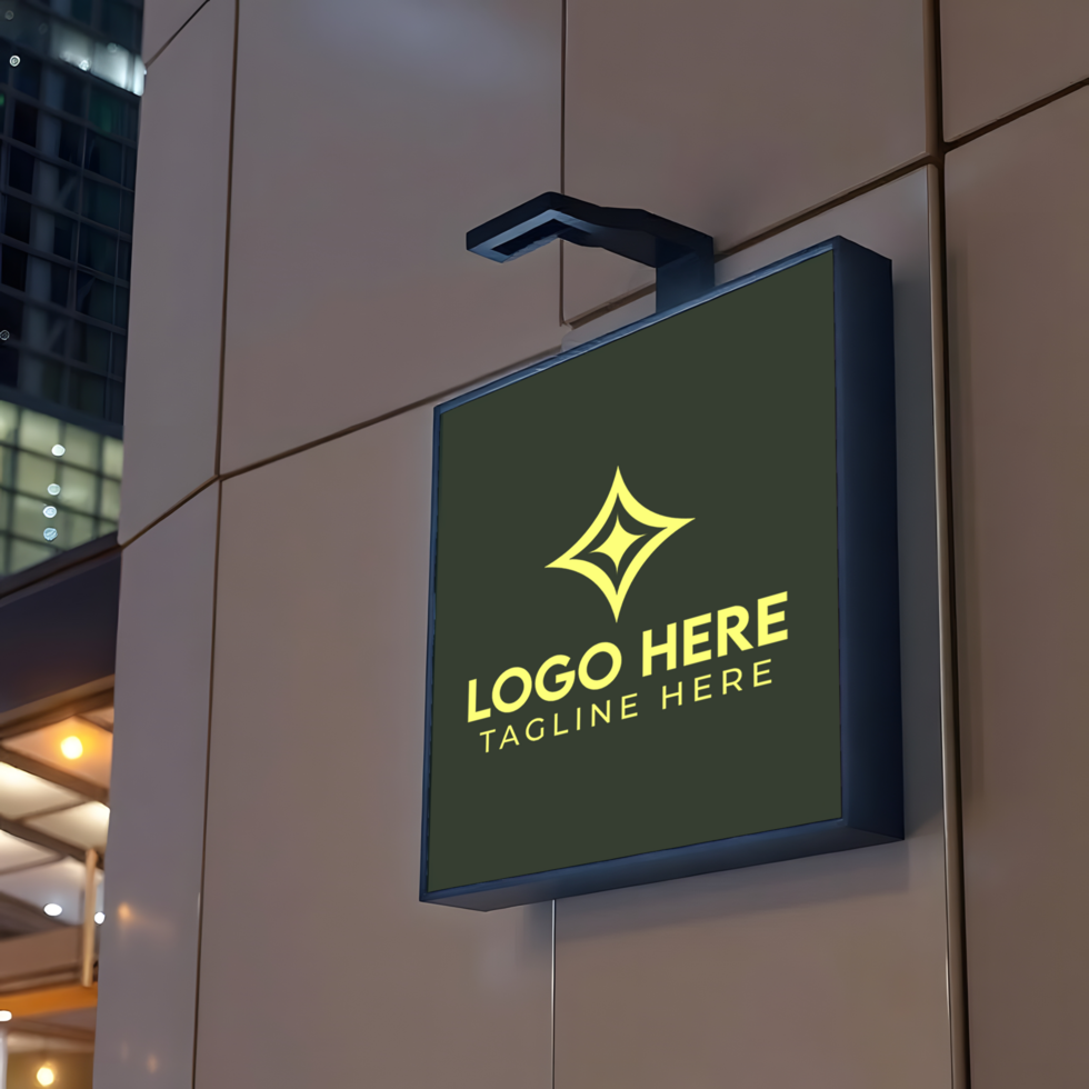 Store Front Branding Logo Sign Mockup psd