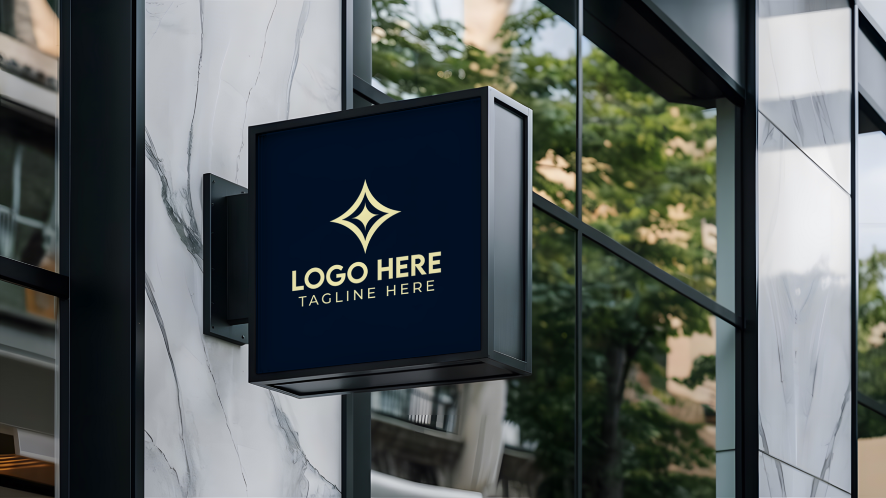 Store Branding Sign Mockup psd