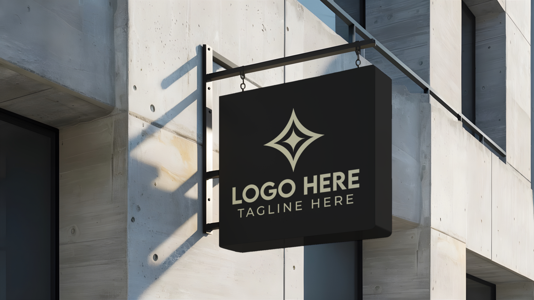 Outdoor Shop Logo Sign Board Mockup psd
