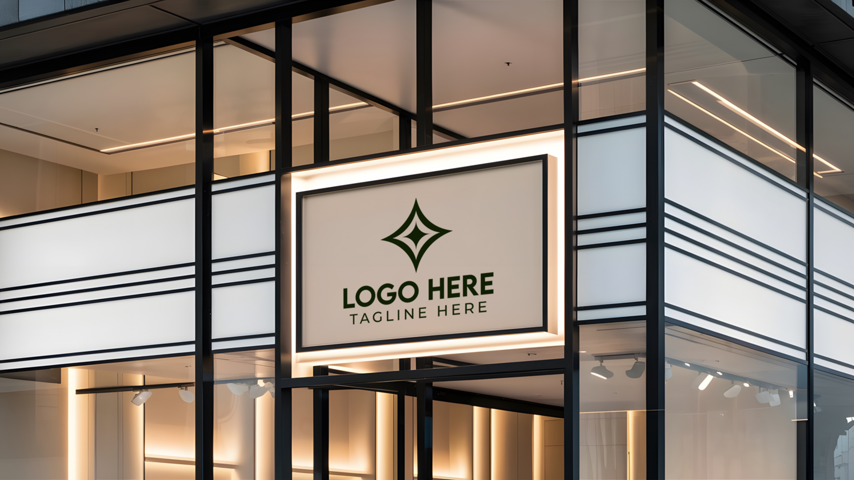 Shop Branding Sign Mockup psd