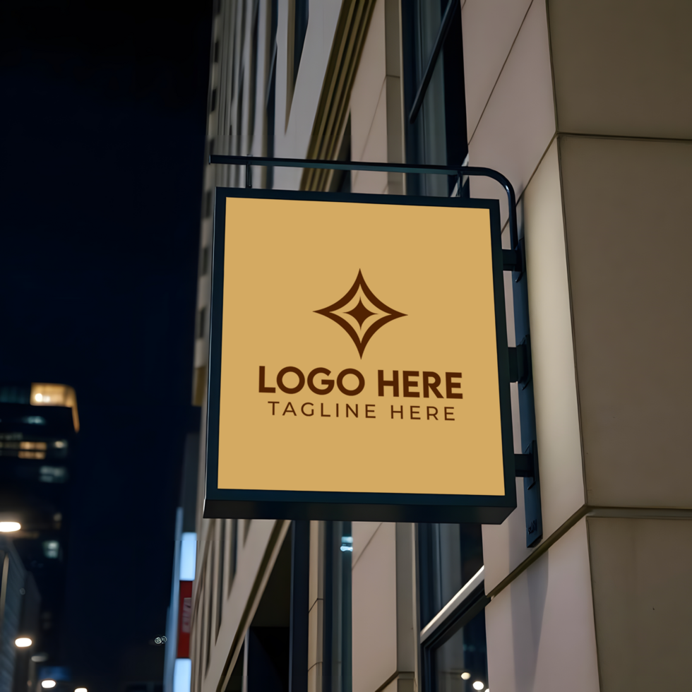 Store Front Branding Logo Sign Board Mockup psd