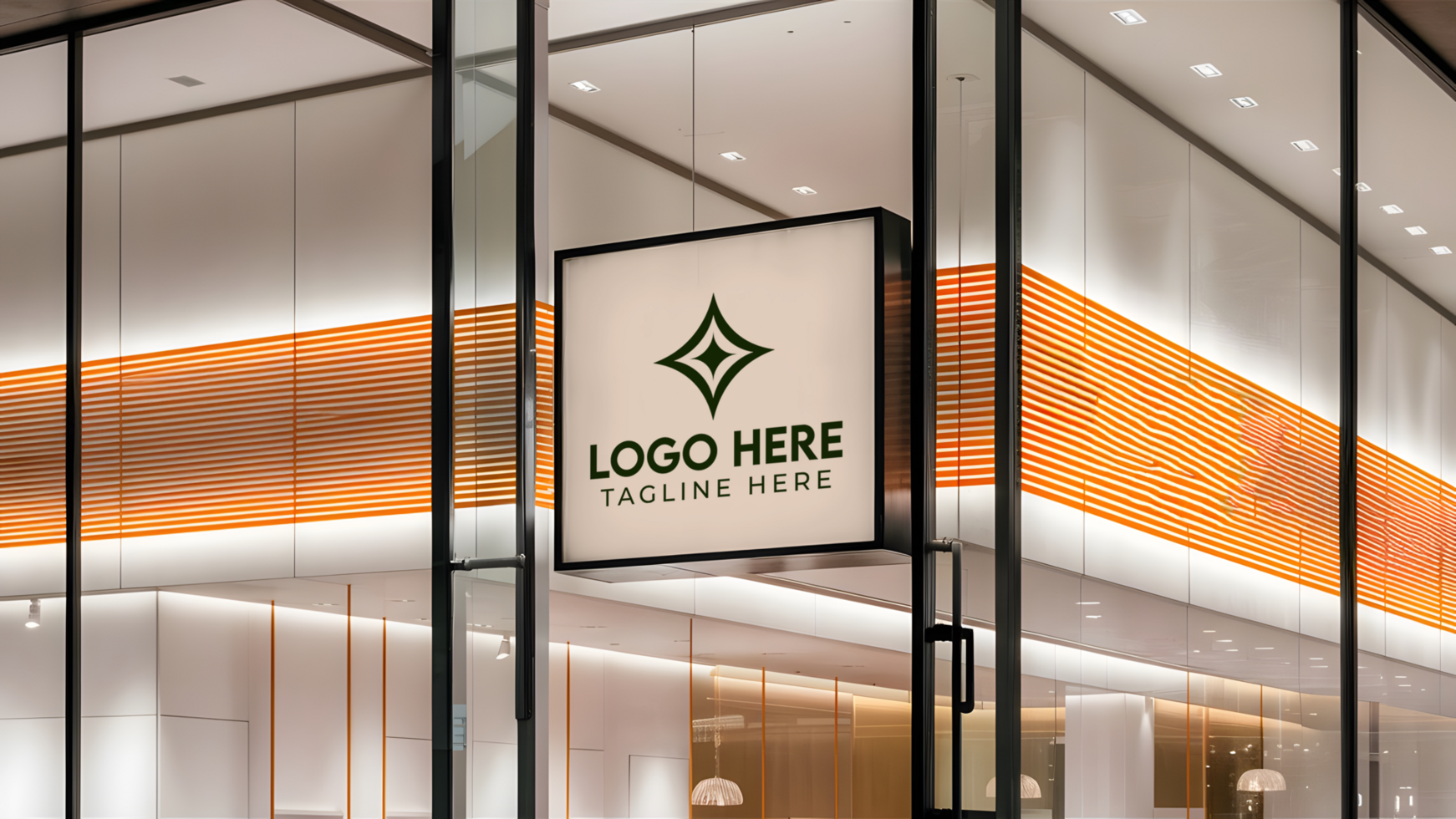 Shop Advertisement Sign Mockup psd
