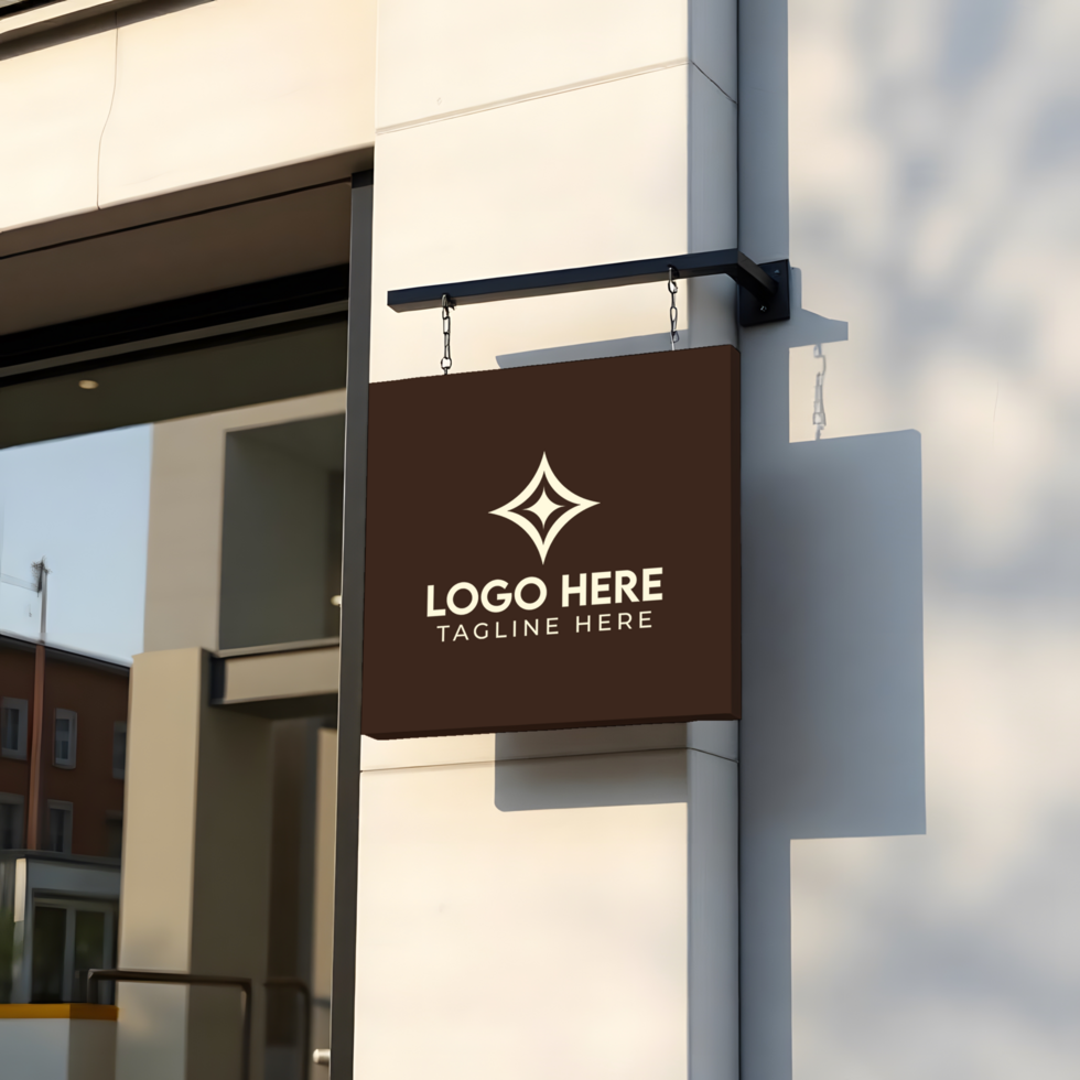 Outdoor Shop Front Logo Sign Mockup psd