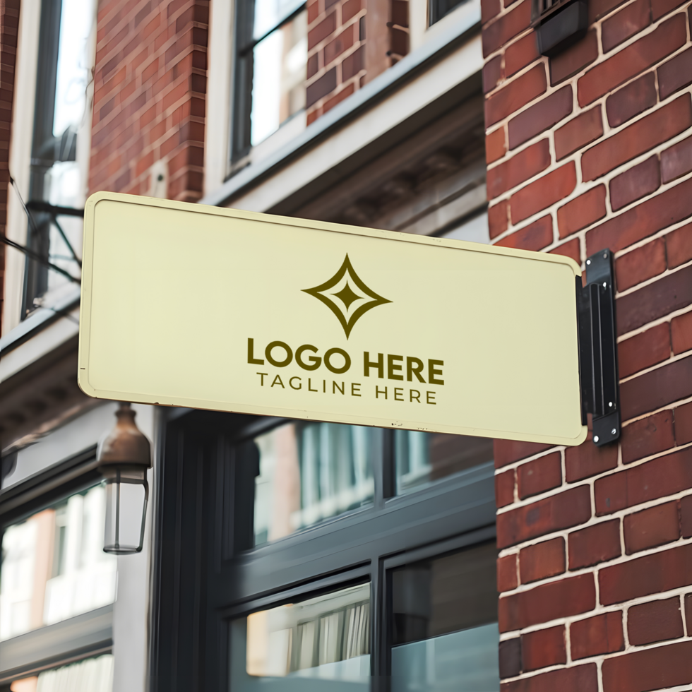 Outdoor Store Advertising Sign Board Mockup psd