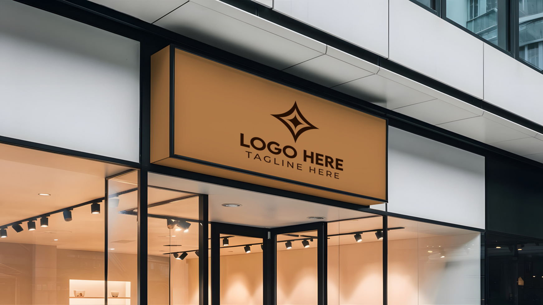 Outdoor Shop Logo Signage Mockup psd
