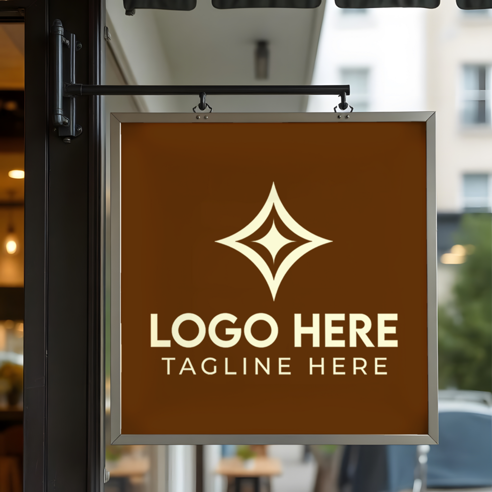 Shop Front Branding Sign Mockup psd