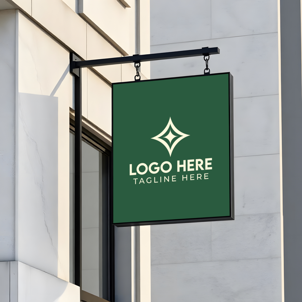 Shop Front Logo Signage Mockup psd