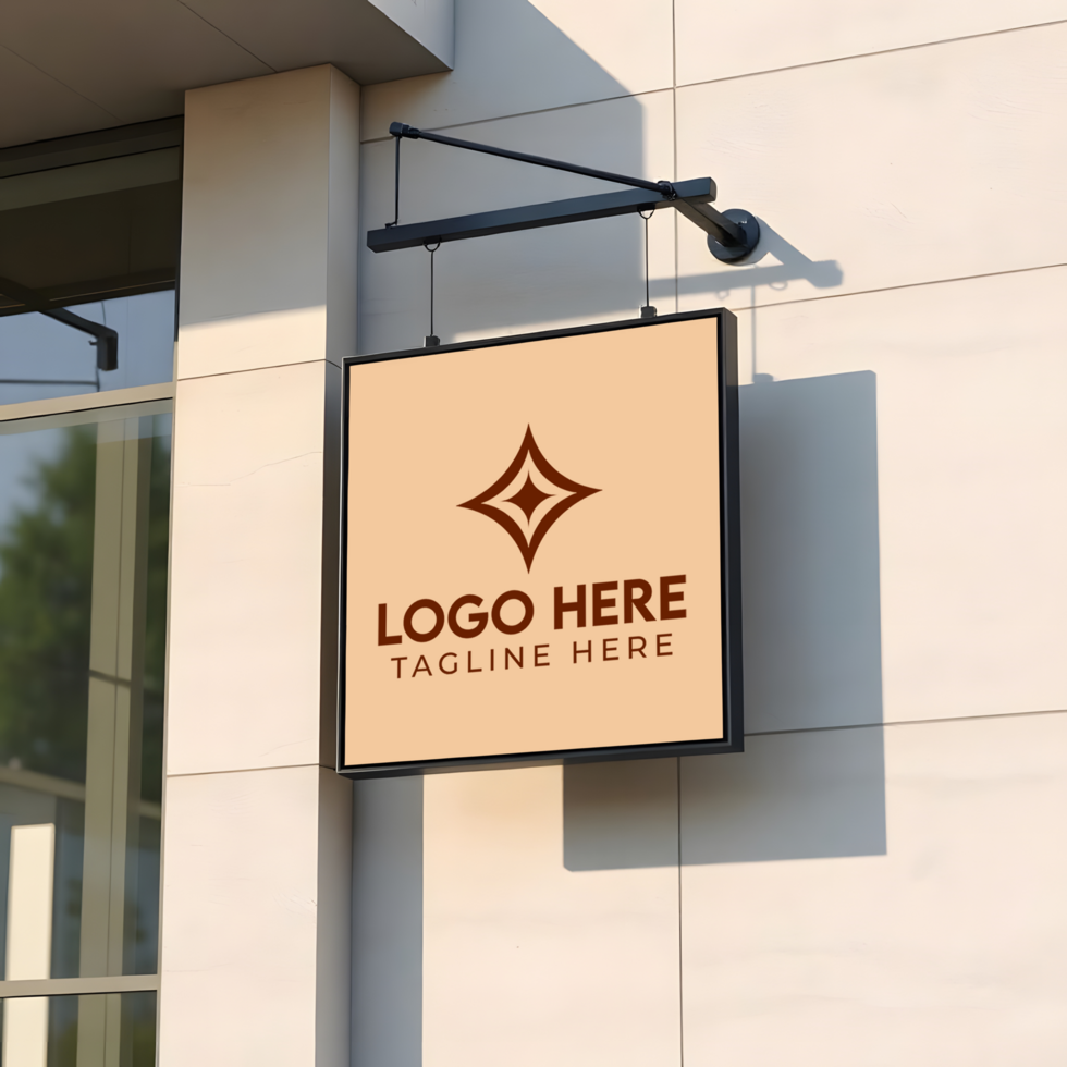 Store Front Logo Sign Mockup psd