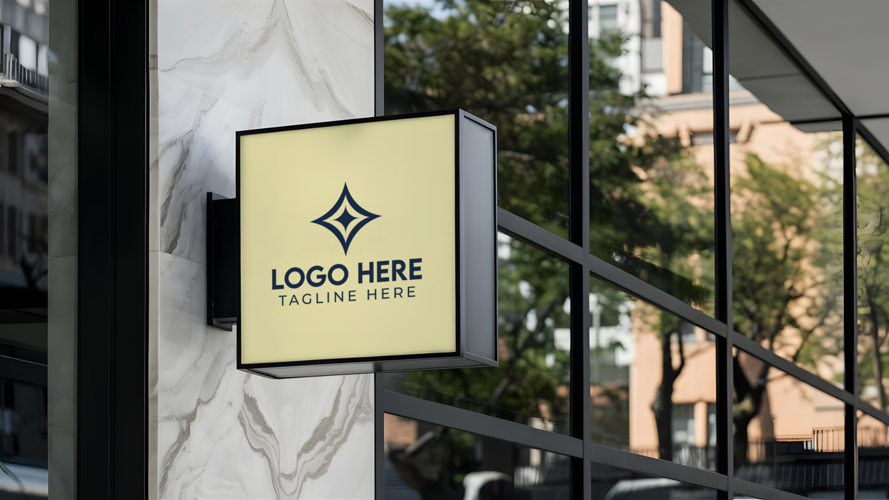 Store Branding Signage Mockup psd