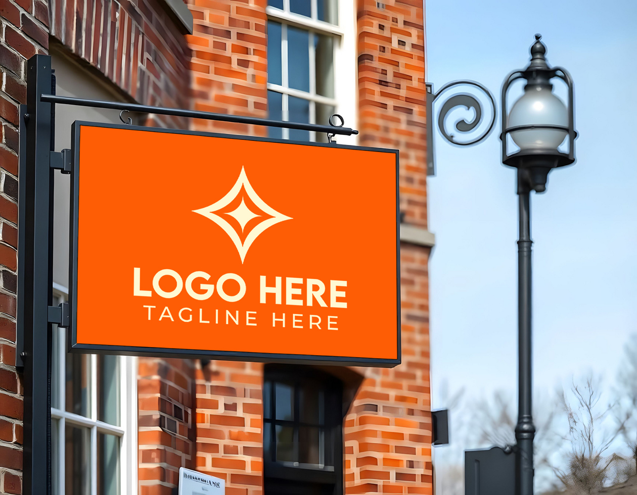 Outdoor Store Advertising Signage Mockup psd