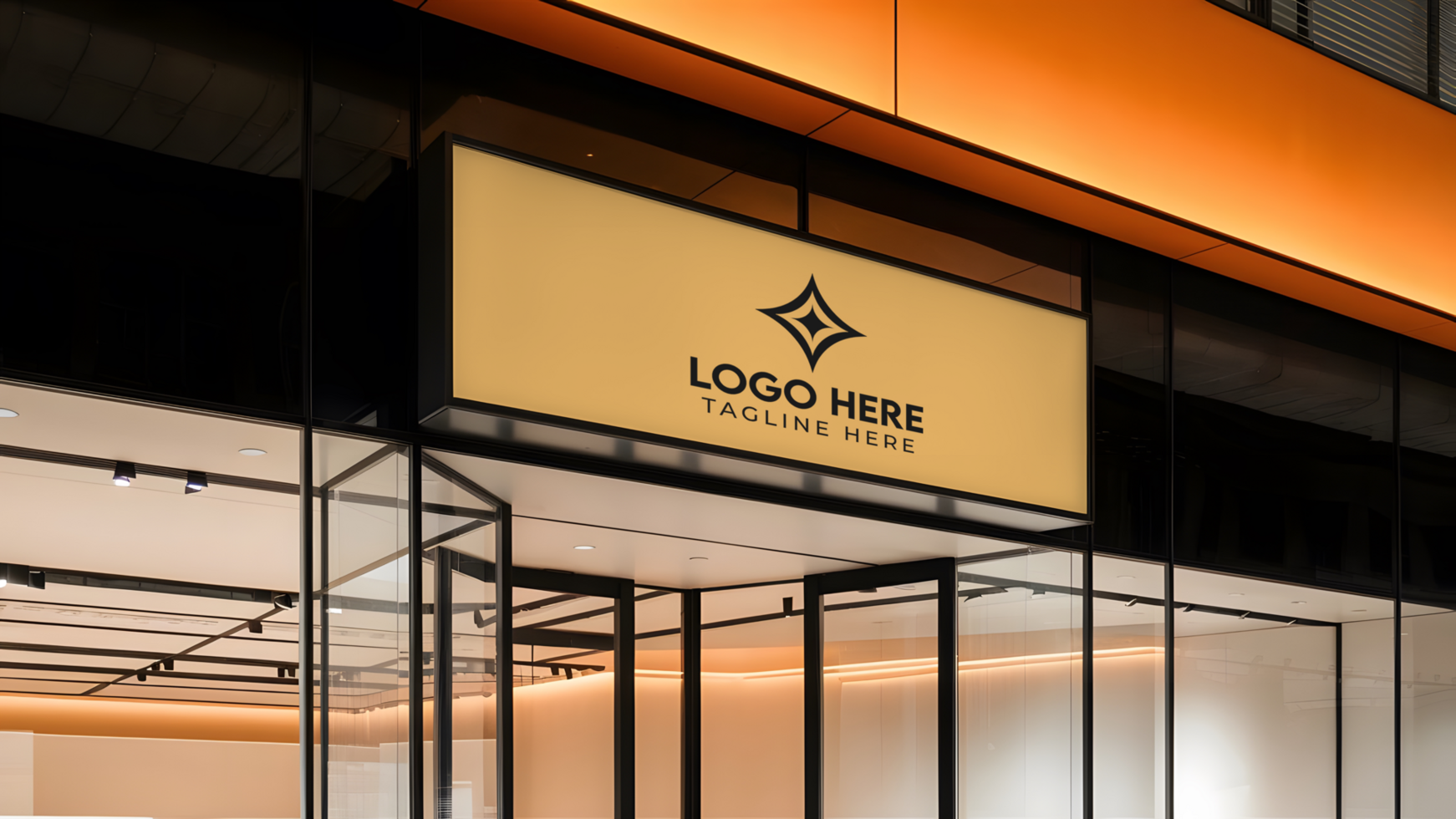 Store Front Branding Signage Mockup psd