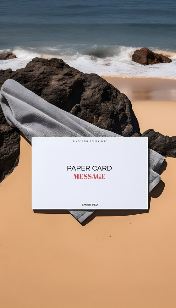 paper card message mockup psd