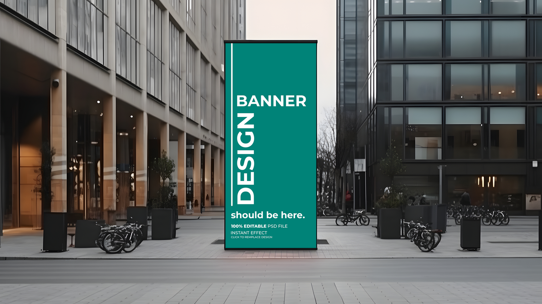 a large banner on the side of a street psd