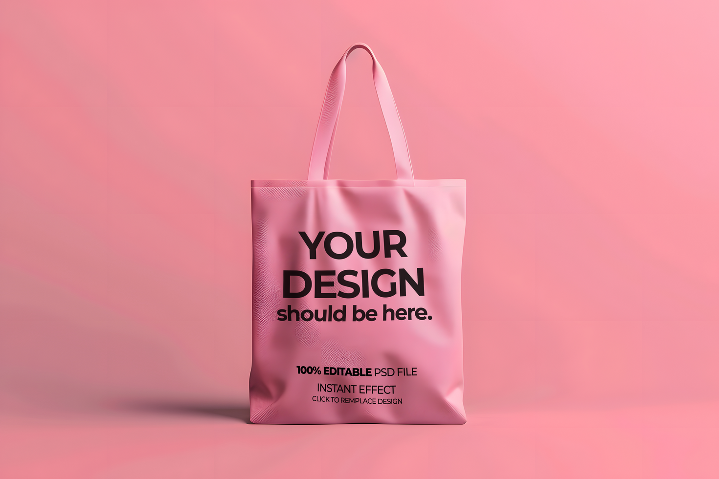 pink tote bag mockup on a pink background psd