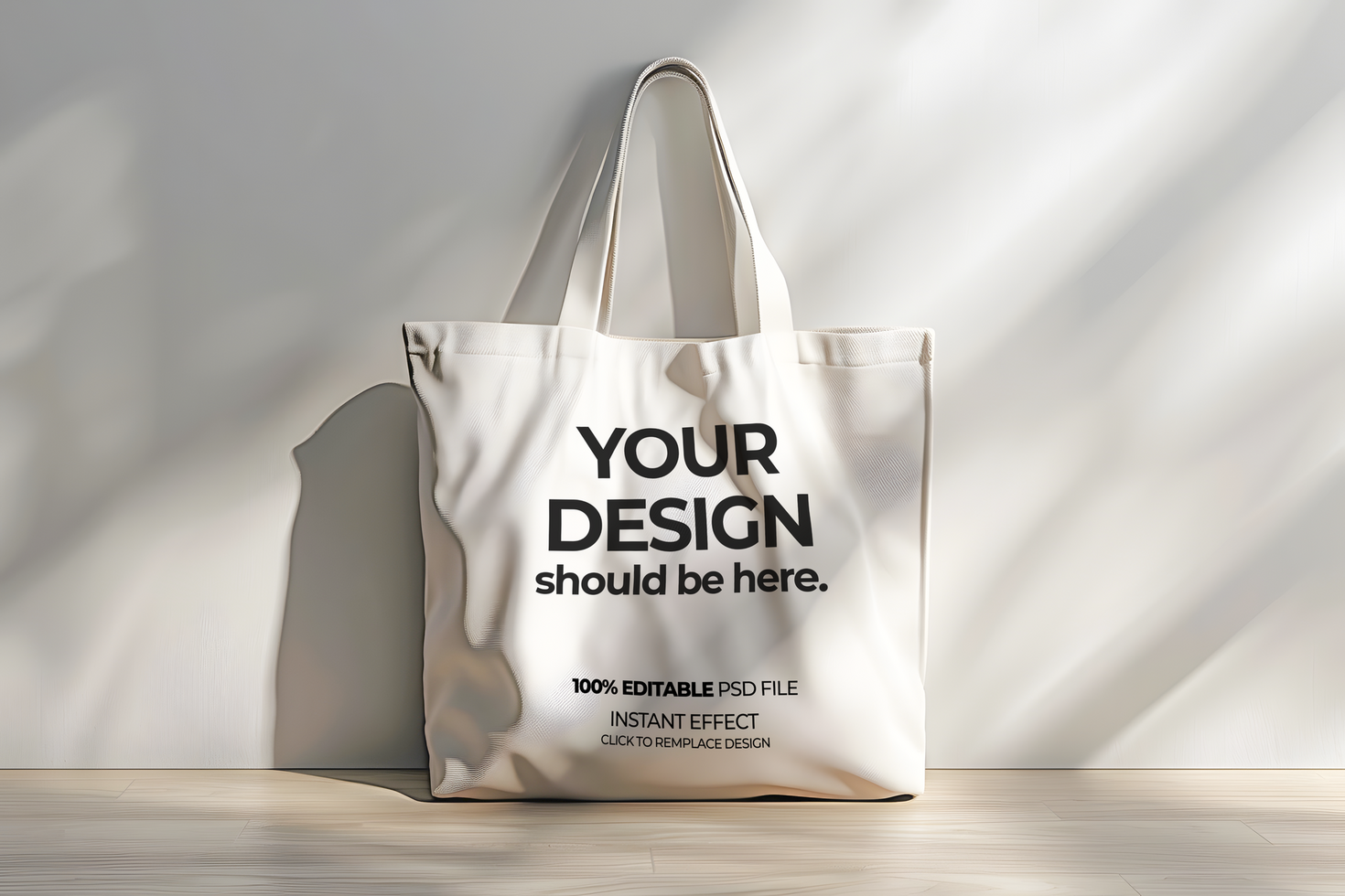 a tote bag mockup on a wooden surface psd