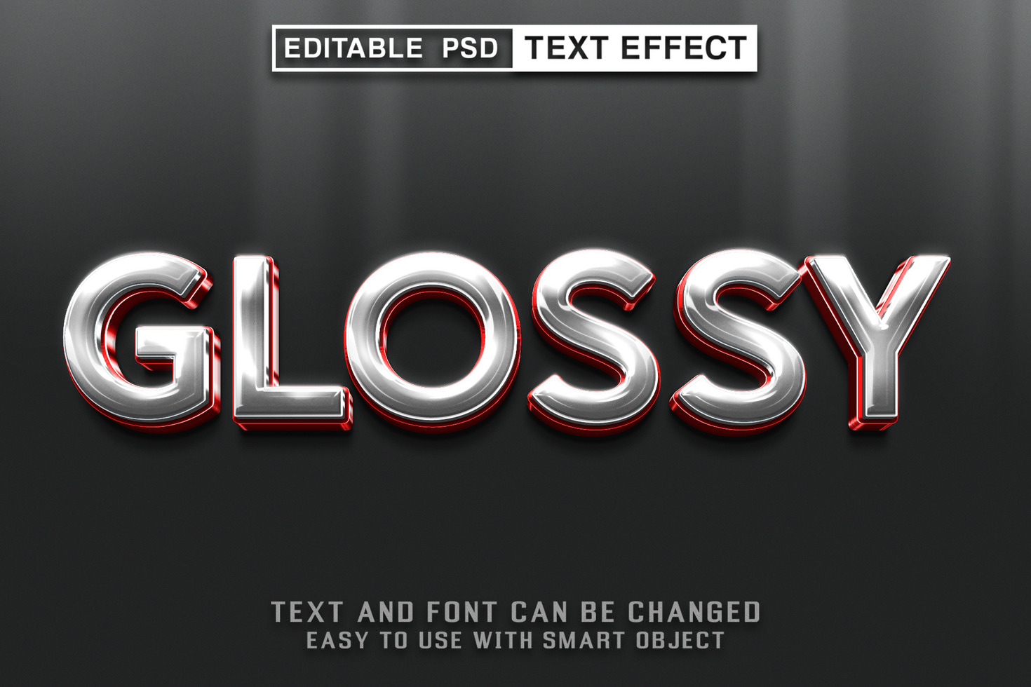 Glossy Editable Text Effect psd