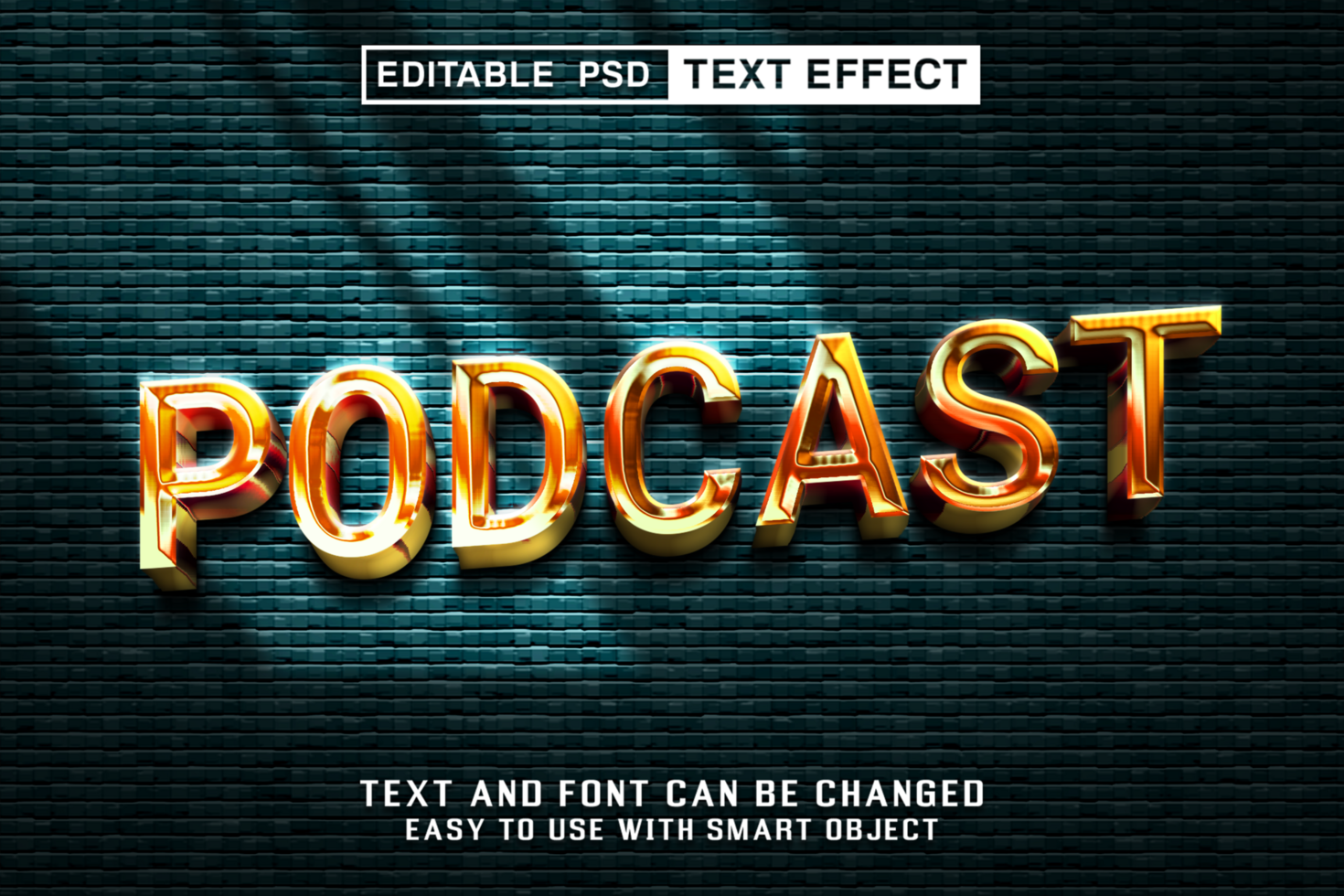 Podcast Editable Text Effect psd