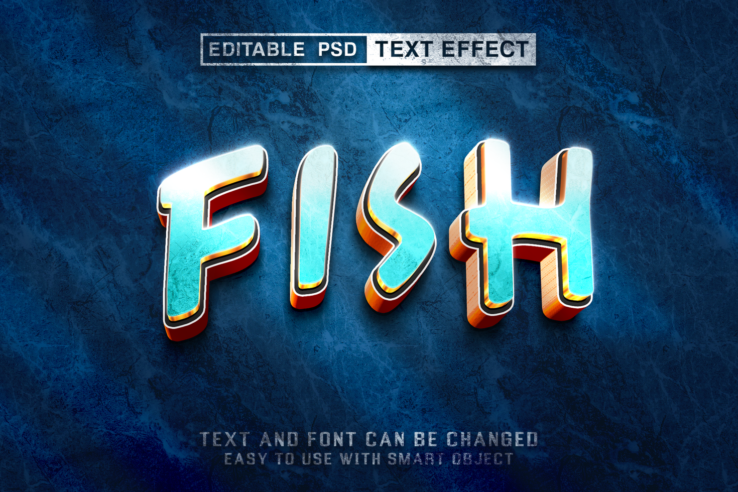 Fish Editable Text Effect psd