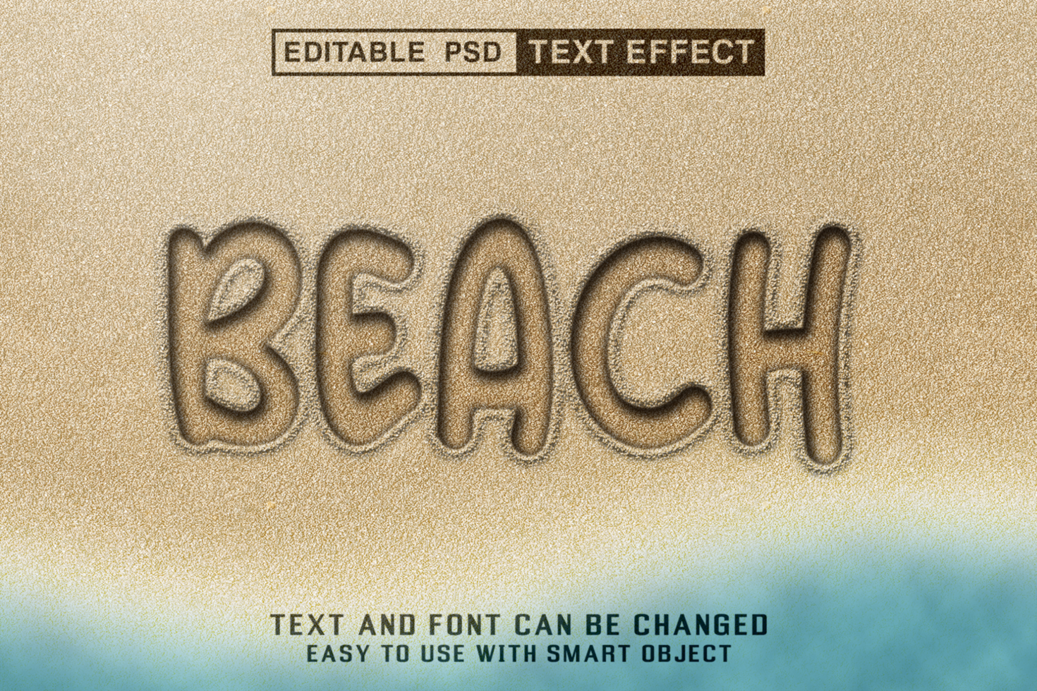 Beach Editable Text Effect psd