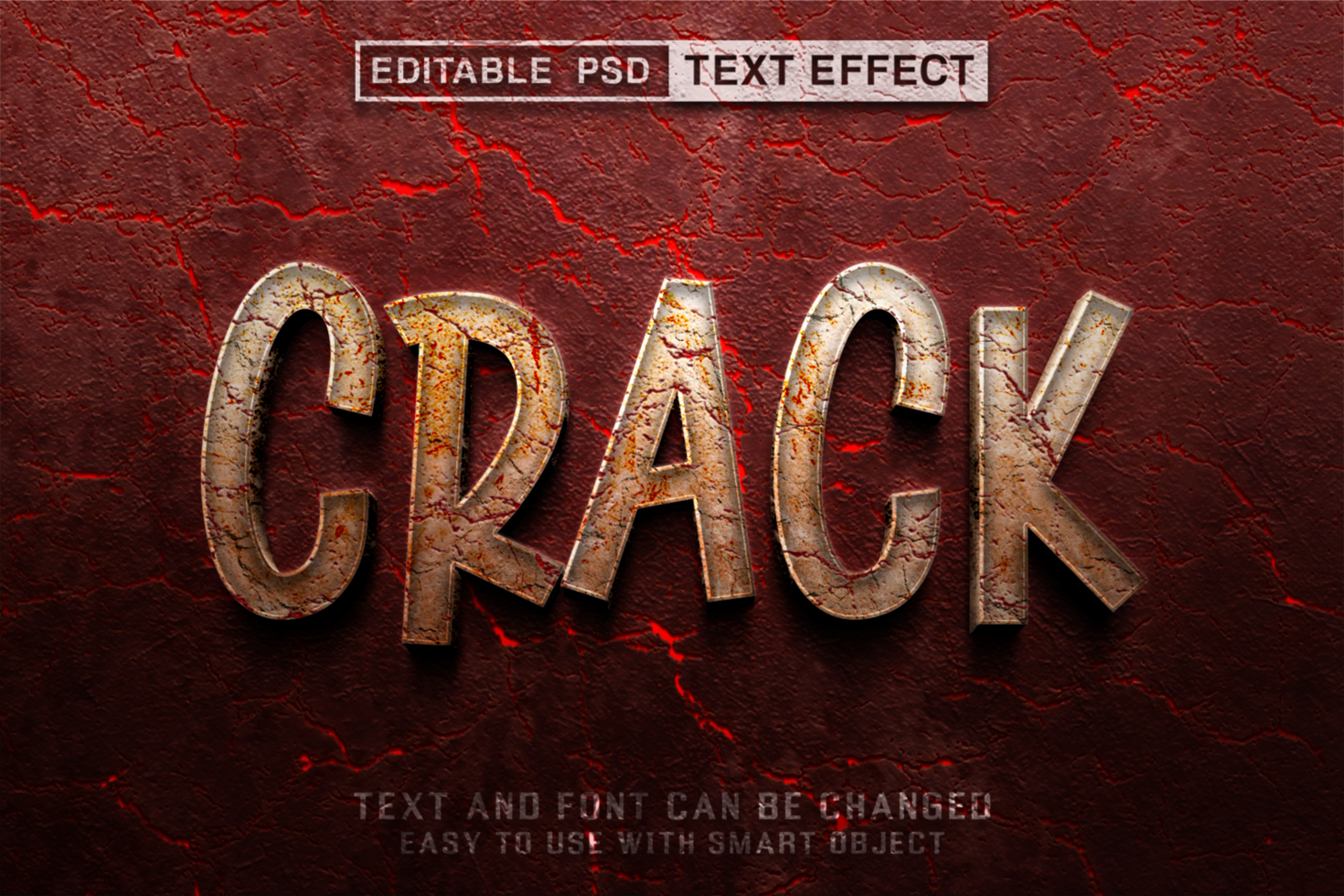 Crack Editable Text Effect psd