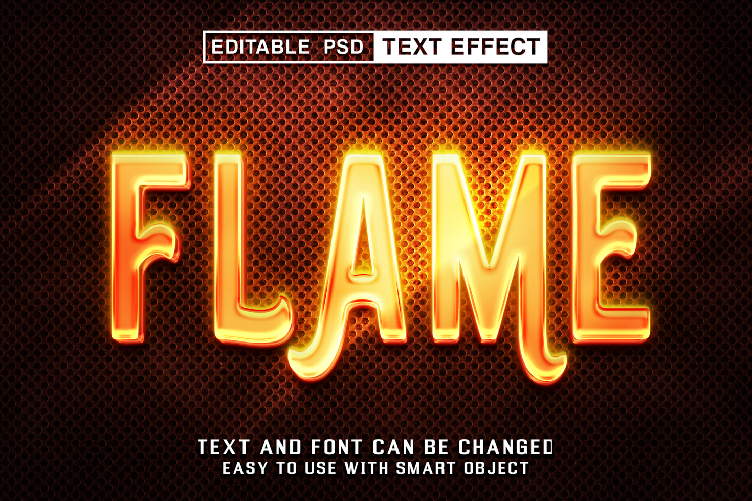 Flame Editable Text Effect psd