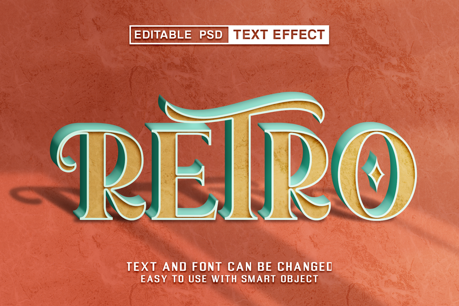 Retro Editable Text Effect psd