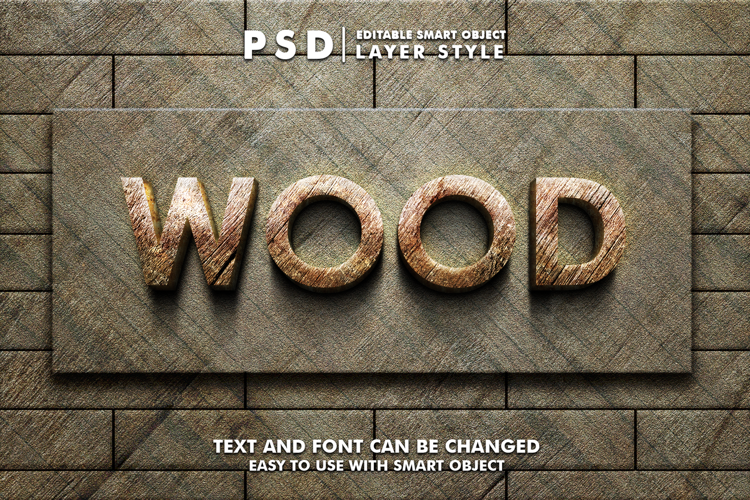 Wood Editable Text Effect psd