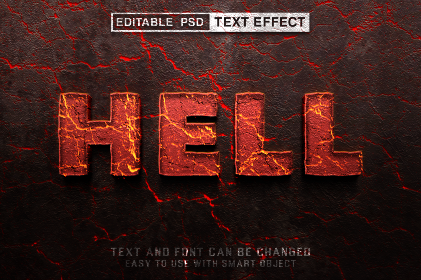 Hell Editable Text Effect psd