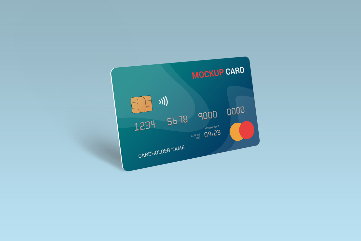 Standup card mockup, plastic card, Debit Card Mockup psd
