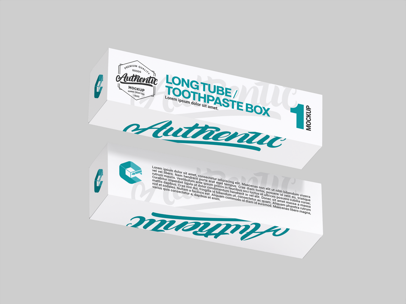 Blank Long Toothpaste Rectangle Box Mockup - Small Medium Big Size Cardboard Box Mockup psd