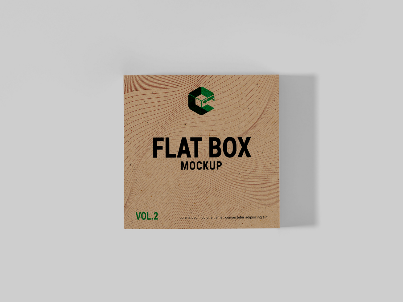 Craft paper gift box mockup editable packaging design - Wide Flat Box Mockup psd