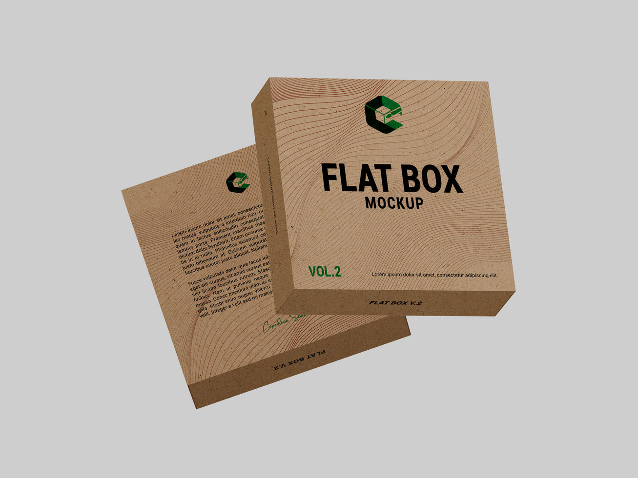 Realistic Jewellery Kraft Box 3D Mock-up and Mockup easy to change colors psd