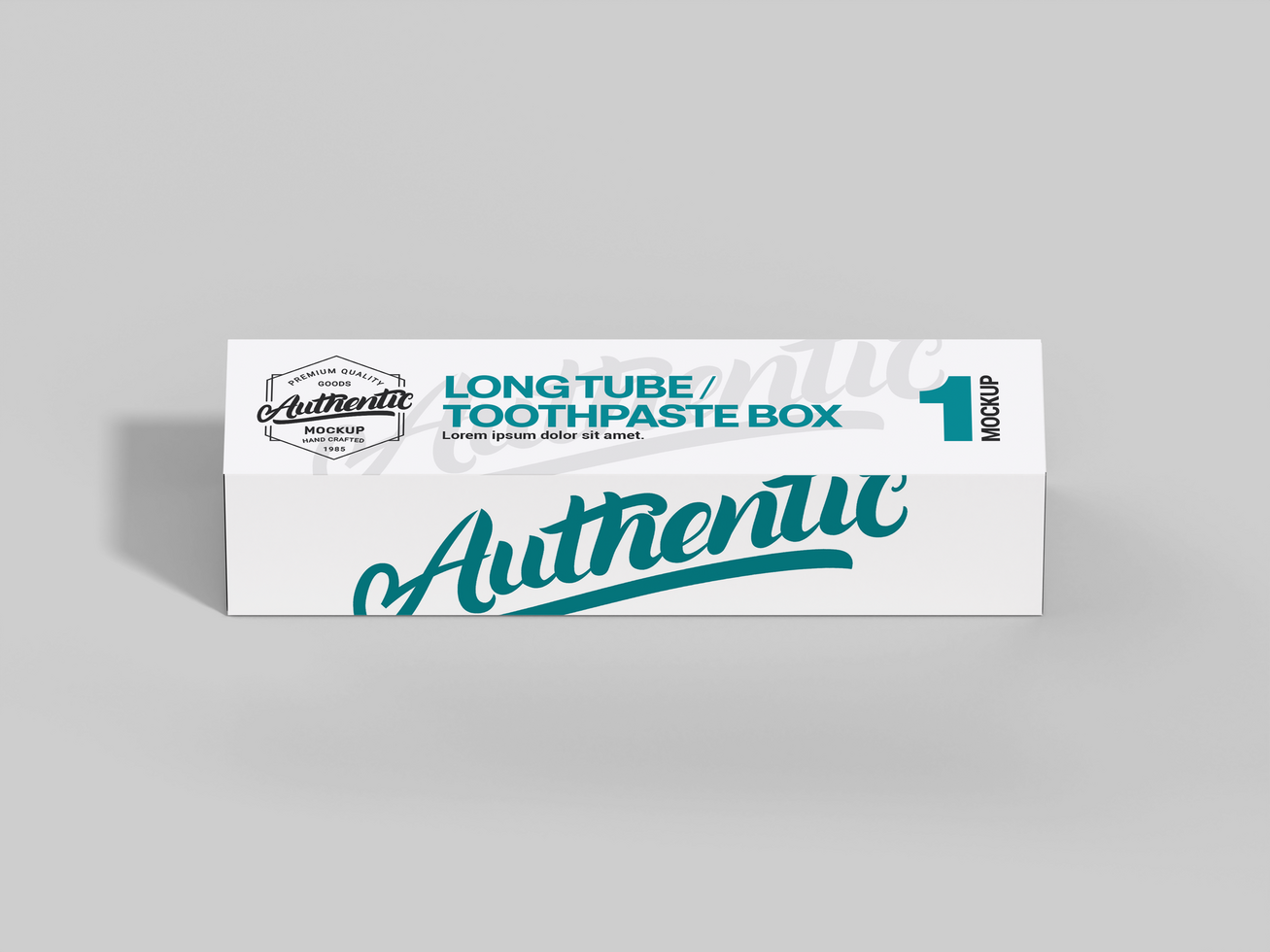 Realistic Rectangle Long Toothpaste Packaging Box 3D Rendering Mock-up - Mockup for Branding psd