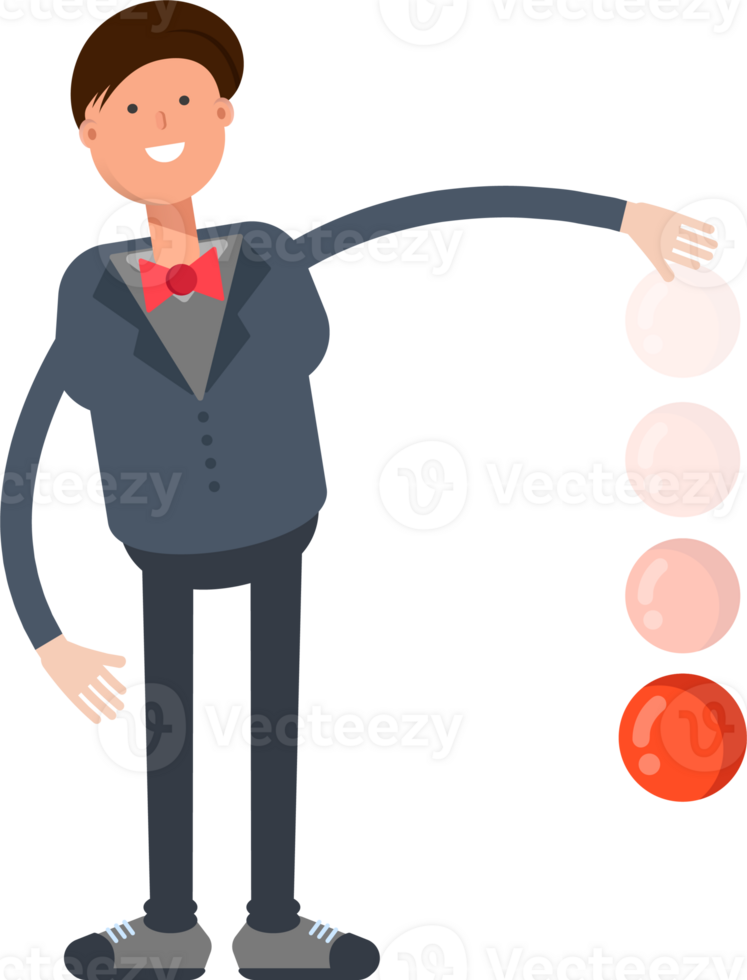 Businessman Character Throwing Ball png