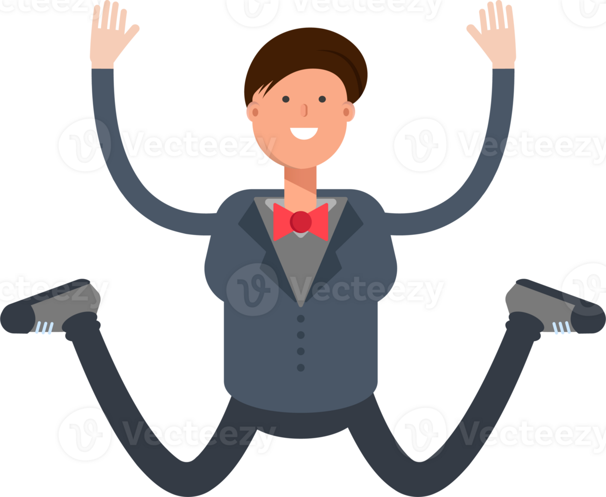Businessman Character Jumping png